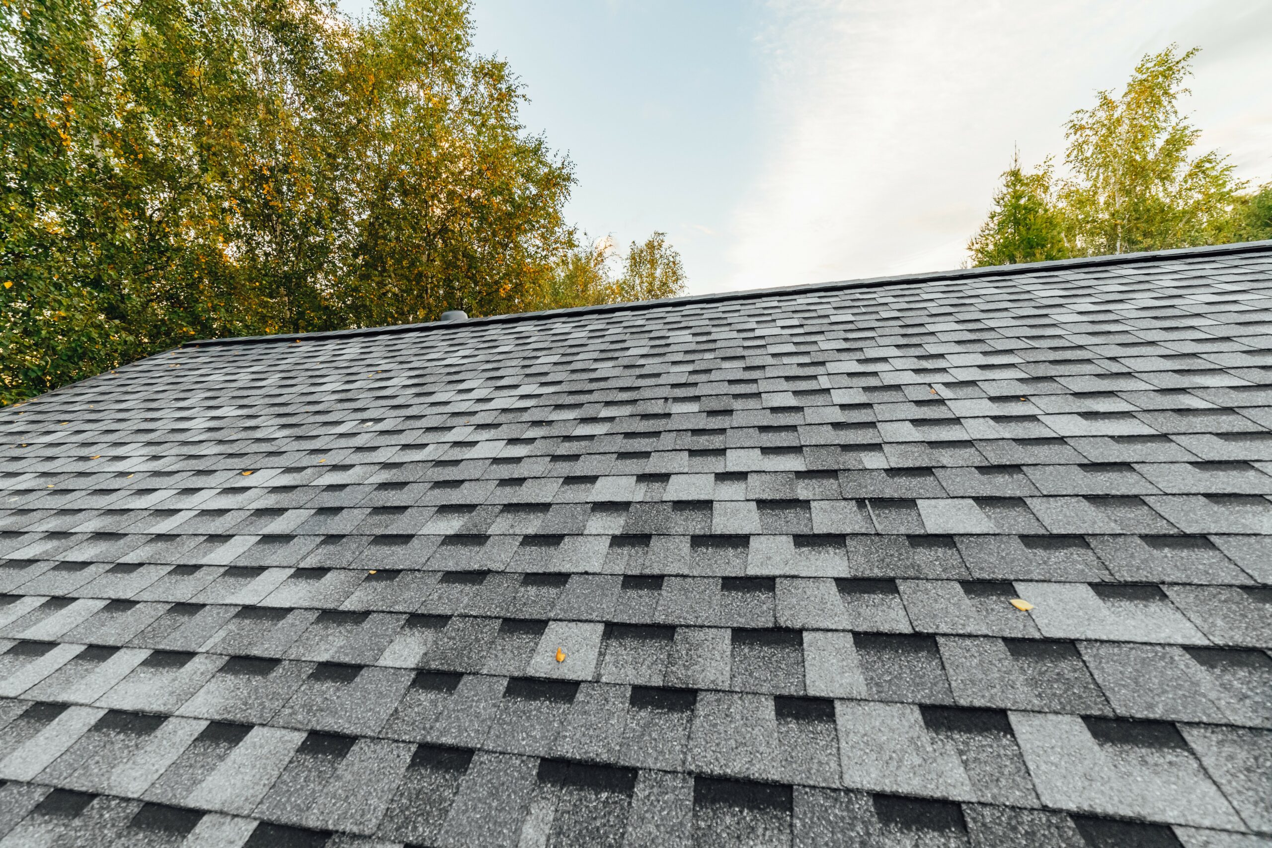 New Black Asphalt Roof On Home